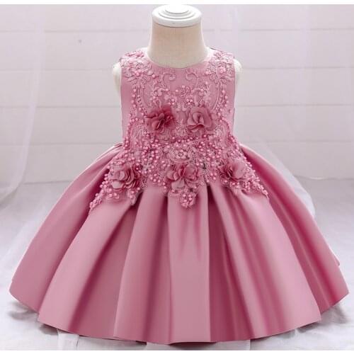 2021 Child Clothing 1st Birthday Dress For Baby Girl Baptism Flower Princess Dresses First Ceremony Party Dress Vestido 1-5 Year