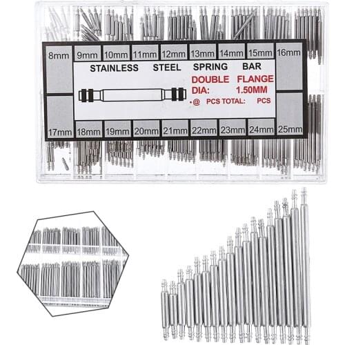 270pcs Sping Bars Tool Stainless Steel Watch Band Spring Bars Quick Release Spring Bar Link Pins Repair Kit For Watch Repair