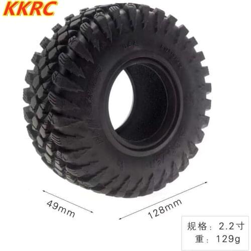 4pcs 128MM 2.2" Rubber Rocks Tires Tyres for 1:10 RC Rock Crawler Trx4 Axial SCX10 90047 D90 D110 TF2 Traxxas