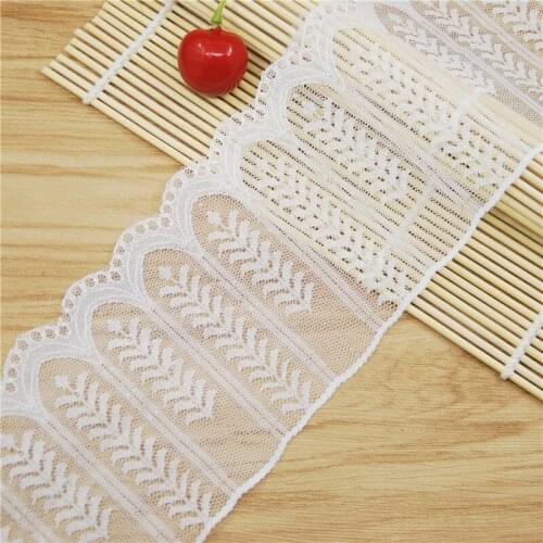 90mm Polyester Lace Trim White Fabric Sewing Accessories Cloth Wedding Dress Decoration Ribbon Craft Supplies 150yards L5210