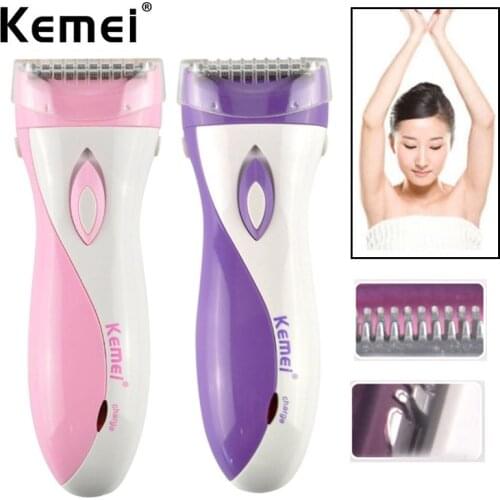 Kemei Hair Remover Lady Shaver Underarm Hair Trimmer Rechargeable Waterproof Bikini Armpit Razor for Women Cordless Epilator