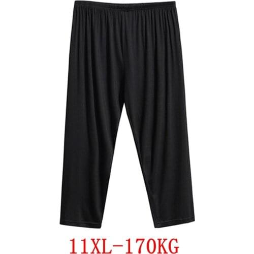 Plus size womens casual pants cotton plus size 11XL 8XL 9XL 10XL summer large stretch loose black trousers sport 52 54 56 58