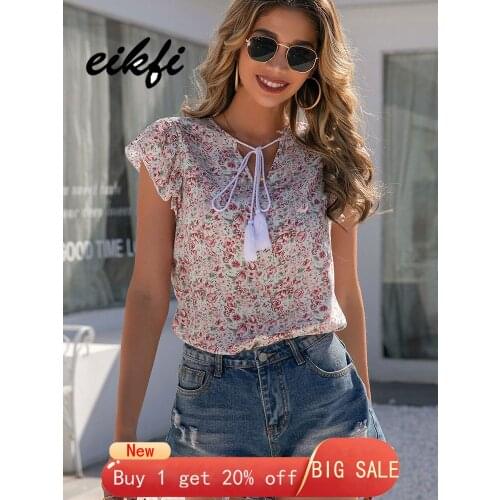 EIKFI Short Sleeve Blouses