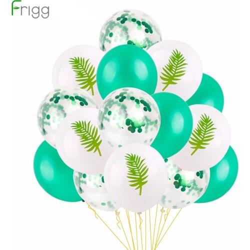 Frigg 12inch Green Balloons Confetti Balloons Palm Leaf Decor Pineapple Baloon Jungle Party Decor Hawaiian Party Decor Balon