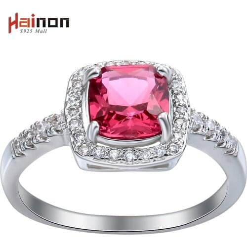 Hainon Wedding Rings black women Engagement Ring in white yellow red purple created yellow cz zircon jewelry PROMISE RING