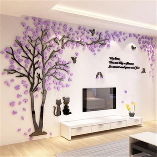 Creative Couple Tree 3D Sticker Acrylic Stereo Wall Stickers Home decor TV Backdrop Living Room Bedroom Sofa Wall Decorative art