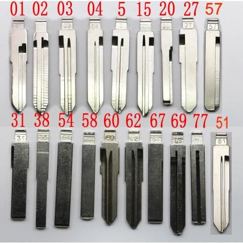 1-20# Key Blade Car key embryo number 01/02/03/04/5/7/11/15/16/20# For Kia Hyundai Lada keys Blade Car Key Embryo