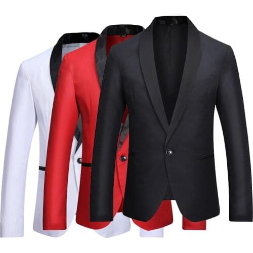 Fashion Brand Mens Suit Jackets European Size S-XL High-end Casual Male Jacket Red Black White Men Blazers Coats