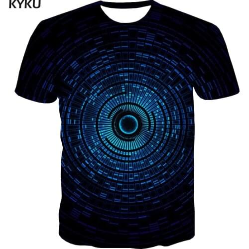 KYKU Dizziness T-shirt Men Abstract T-shirts 3d Psychedelic Tshirt Printed Harajuku Funny T shirts Short Sleeve summer