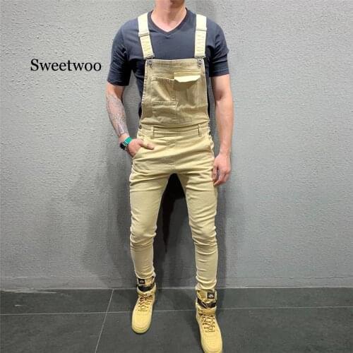 Mens Fashion Denim Bib Overalls Jumpsuits Jeans Pants Trousers 2020 New