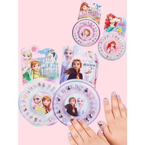 Frozen 2 Elsa Anna Girls Nail Stickers Makeup Set Pretend Play Toys Disney Princess Sofia Kids Gift Children Nail Decor Supplies