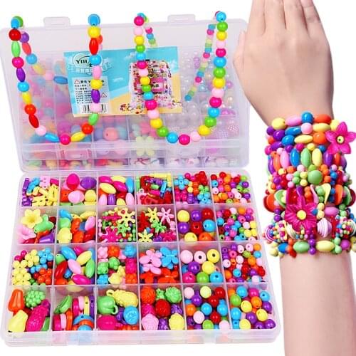 New girls creative DIY beads toy with whole accessory set/ Kids handmade art craft educational toys for Children gifts