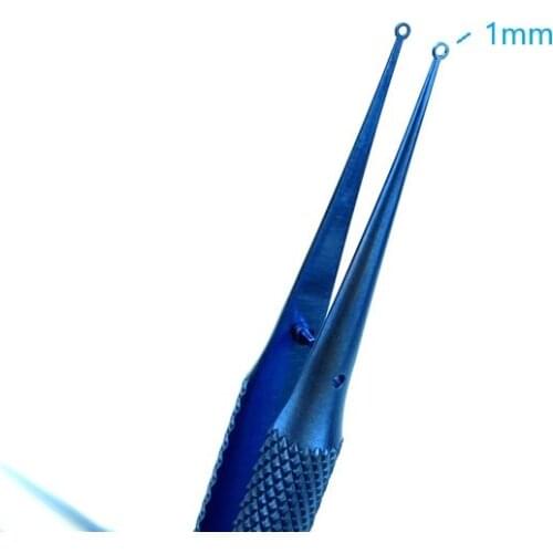Ophthalmic 1.0mm Whole Ring Tip Micro Fine Ringtip Forceps 18cm 14cm Titanium ophthalmic Eye tools