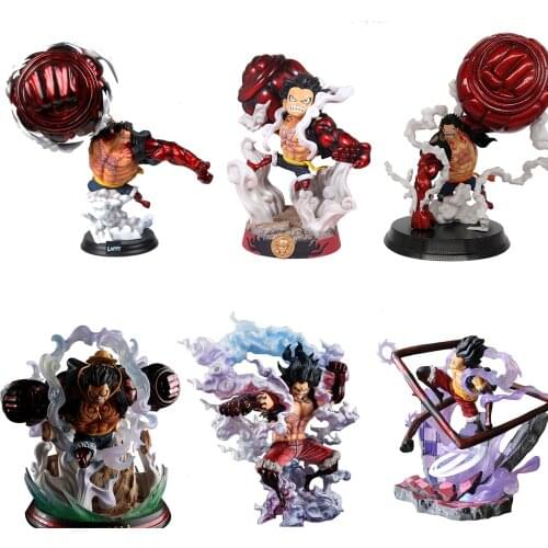 One Piece GK Monkey D Luffy Anime Action Figure Model 14-39cm Gear Fourth Form Figma Statue Collection Toy Desktop Decoration