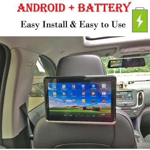 YAZH Android With 4500mAh battery Car Headrest Monitor 1PCS 1080 HD with WIFI Bluetooth HDMI output USB SD Card no cd DVD Player