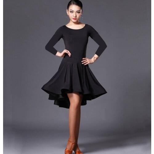 Latin Dance Skirt Woman Practice Dress 2019 Performance Latin Dance Skirt Red Black Woman Rumba Cha Cha Latin Dance Dresses