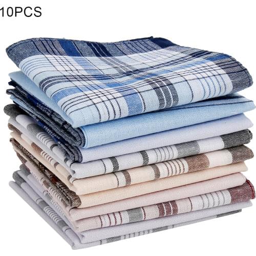 10Pcs/lot Square Multicolor Plaid Stripe Men Women Pocket for Wedding Party Business Chest Towel Handkerchiefs Scarves 38*38cm