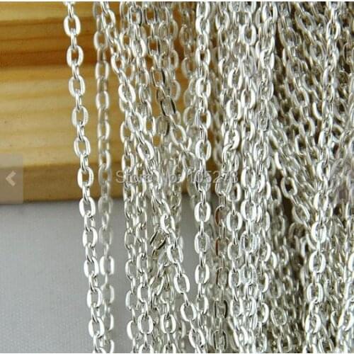 16ft 5 Meters Silver Plated Flat Oval Cable Link Chain Jewelry Findings 2x3mm - Top Quality Fashion Jewelry Findings