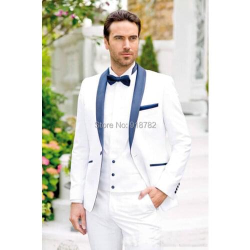 Latest Coat Pant Designs Terno Slim Fit Mens White Tuxedo Groom Prom Suits For Men Wedding Best Man Blazer (Coat+Pants+Vest+Bow)