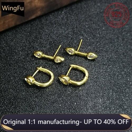 S925 sterling silver pear-shaped straight earrings simple fashion personality high-end luxury brand Monaco jewelry ladies party