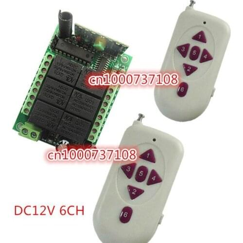 RF Wireless Garage Door Remote Control 12V 6CH RF TX RX With CE certificater Fixed code Momentary/Latched M6/L6 relay switch