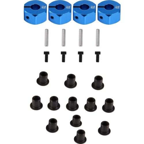RC Blue Aluminum 7.0 Wheel Hex 12mm Drive with ​12Pcs 02101 Steering Pivot Bushing C-Hub Bushings HSP Spare Parts