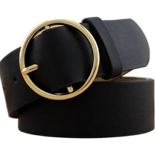 Vintage G Gg Metal Ring Belts for Women Lady Female Pin Buckle Fashion Metal Embossing Leather Waist Belts