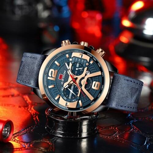 Assistir VAVA VOOM Luxury Men Wrist Watch Quartz Clock Male Classic Design Waterproof Watches Mens Multifunction Watch For Man