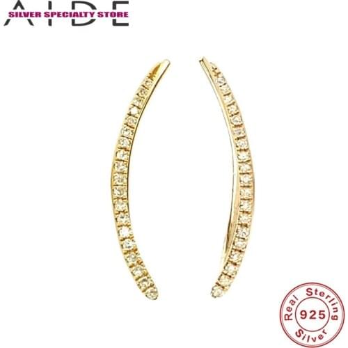 AIDE 925 Sterling Silver Earrings For Women Fine Jewelry Stud Earring Mini Zircon Piercing Earrings Pendientes Aretes Girls Gift