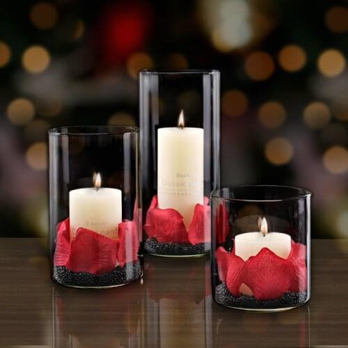 Dia 8cm Glass Candle Holders Cylinder Vases for Pillar Candle, Floating Candles Holders or Flower Vase Wedding Centerpieces