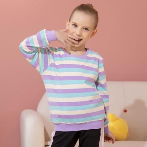 Boys Sweatshirt Long Sleeve Clothes Children Girl Infant Leisure Pullover Cotton Tops Striped Toddler Clothing Spring And Autumn