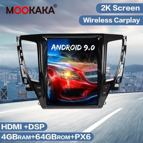 Tesla Style Android 9 64G Car GPS Navigation Radio For MITSUBISHI Pajero Sport L200 2017 2018 Auto Multimedia Player Stereo Unit