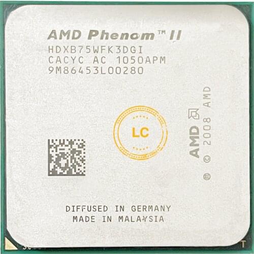AMD Phenom II X3 B75 3.0 GHz Triple-Core CPU Processor HDXB75WFK3DGI /HDXB75WFK3DGM Socket AM3