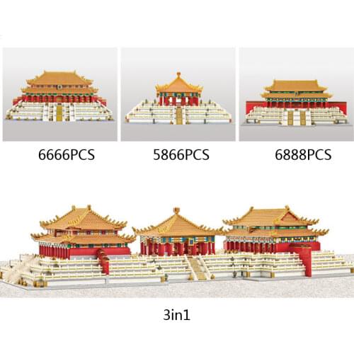 Disney Mickey mouse Around the World building block China beijing Hall of Supermes Harmony model brick assemble toy nanobrick