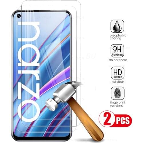 Realmi narzo30 4g glass 2pcs full cover protective glass for realme narzo 30 4g rmx2156 6.5inch 9h premium screen protector film