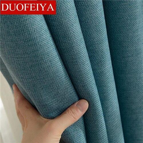 Pure color window blackout curtain thickened cotton linen shading cutains for living room bedroom luxury curtains courtain