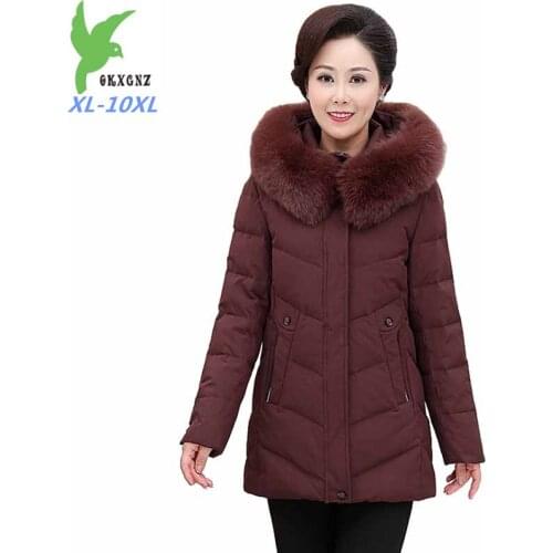High quality Plus size XL-10XL Winter Parkas Women 2019 Thicken Faux Fur collar Hooded Outerwear Warm Down cotton Jackets G179