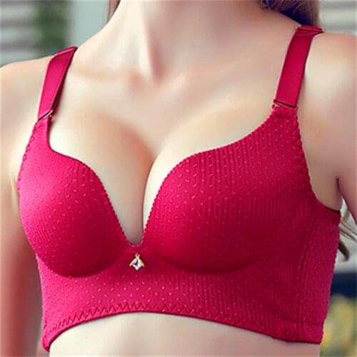 Slimgril Women Seamless Wire Free Bras Comfortable Push-up B C thin Cup Bras Lady Plunge Underwear Sexy Lingerie Small Size