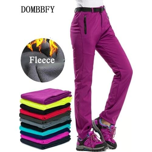 Womens Winter Warm Cargo Stretch Pants Casual Fleece Snow Pants Waterproof Soft Shell Long Trousers Tactical Work Pants S-3XL