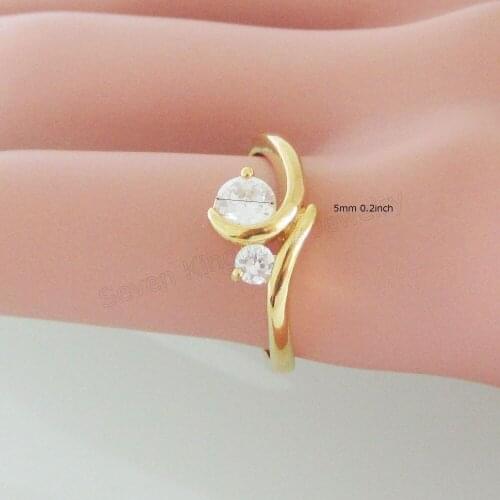 LADY YELLOW GOLD SOLID GP WEDDING BAND RING BIGGER STONE DIA 5MM 0.2" SZ 7 8 9 /GREAT GIFT