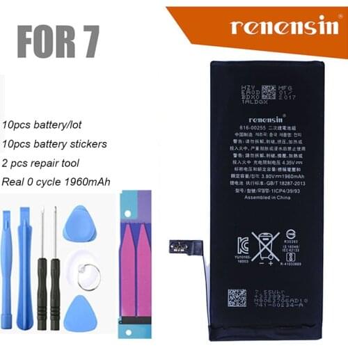 10pcs/lot Built-in Battery 7G phone batteries For iPhone 7 7G Real Capacity 1960mAh With Repair Tools Kit And Battery Sticker