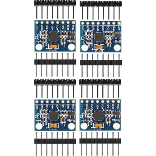 4 X GY-521 MPU-6050 MPU6050 6DOF Module 3 Axis Gyroscope 3 Axis Accelerometer for Raspberry Pi and for Arduino Projects