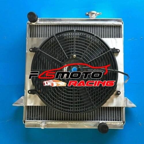 Aluminum Radiator + Shroud Fan For Triumph TR TR6 Roadster 1969-1974 / Triumph TR250 1967 1968 2.5L I6 Manual 70 71