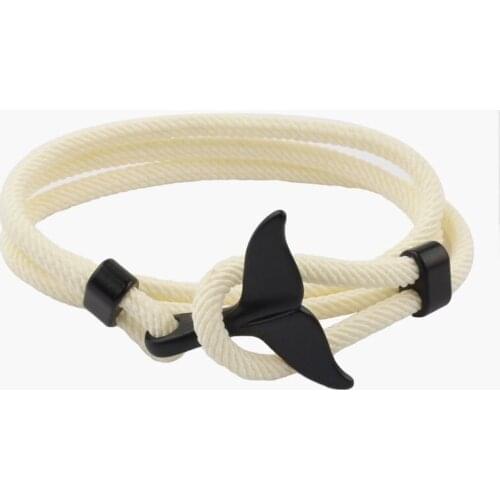 2020 Summer Handmade Whale Tail Viking Rope String Bracelet Beach Surfing Paracord Wristband Fashion Jewelry Unisex C1FE