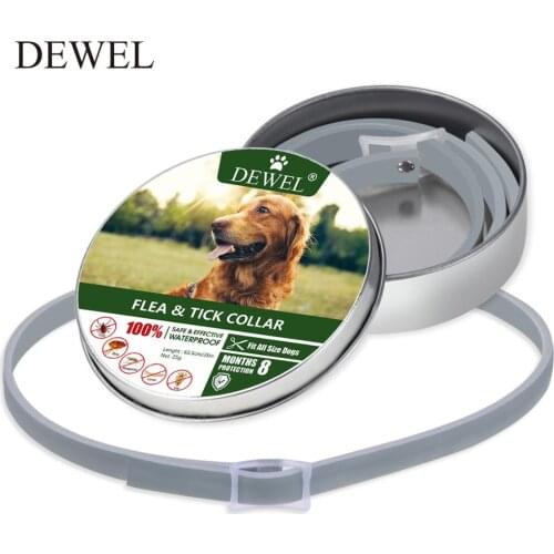 Dewel Dog Collar Anti Flea Mosquitoes Ticks Insect Waterproof Herbal Pet Collar 8 Months Protection Dog Accessories