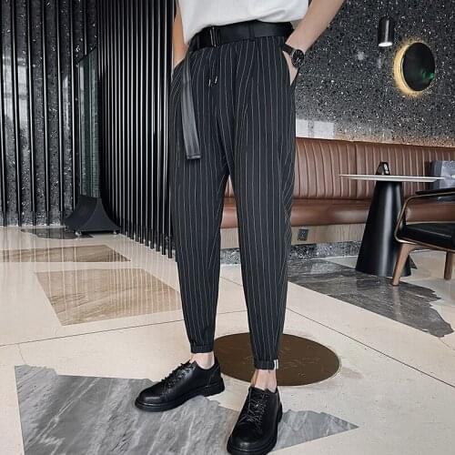 Dropshipping Japanese Streerwear Men Plaid Pants harajuku Autumn Fashion Slim Man Casual Trousers Korean Male Harem Pants