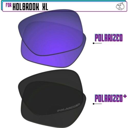 EZReplace Polarized Replacement Lenses for - Oakley Holbrook XL Sunglasses - BlackP Plus-PurpleP