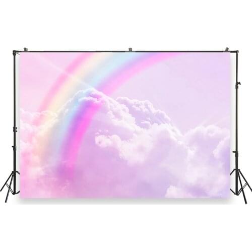 HUAYI Photo Background Newborn Baby Shower Birthday Photography Backdrop Rainbow Clouds Custom Studio Photobooth BackdropXT-6975
