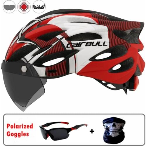 Intergrally-molded Bicycle Cycling Helmets Safety Taillight Gift Goggles Visor Men Women Mountain Bike Helmet MTB Casco Ciclismo