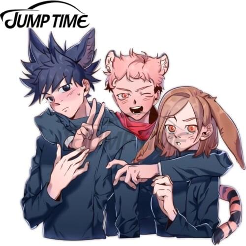 JumpTime 13 x 11.5cm Jujutsu Chibi DIY Decal Vinyl Car Stickers Trunk Bumper Creative Waterproof Car Styling Car Accessories